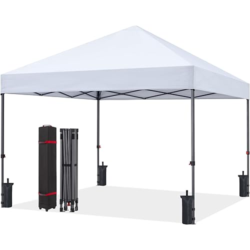 10x10 Pop Up Canopy - Beach Tent with One Push Setup,White