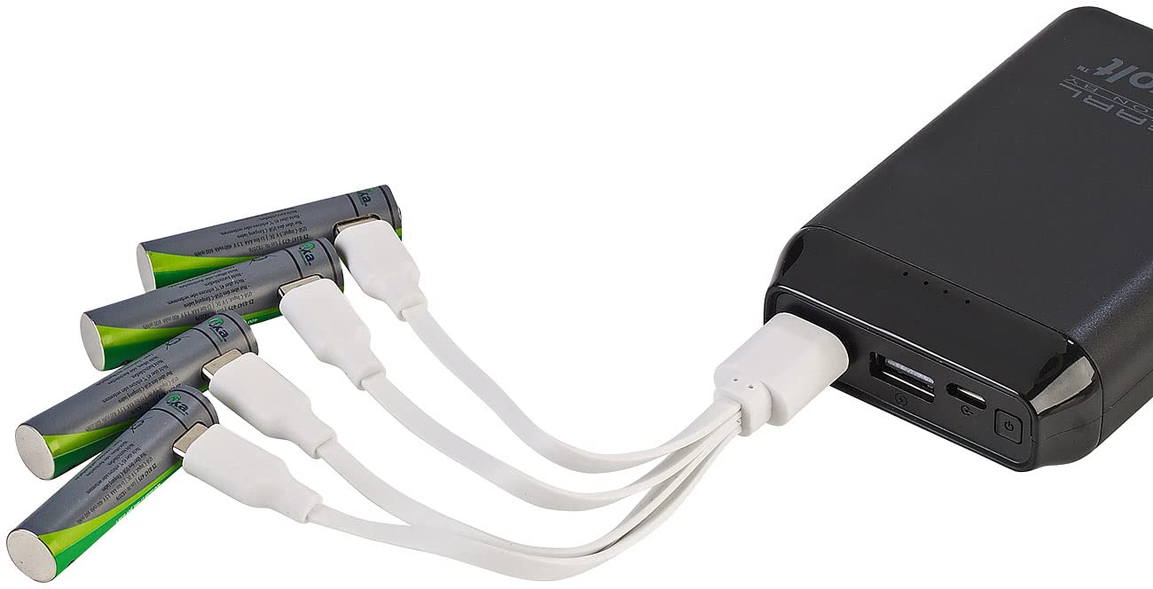 tka Köbele Akkutechnik batteria AAA ricaricabile: 16-set batterie ricaricabili, 400 mAh, 600 mWh (aaa batterie usb, batteria al litio, RC)