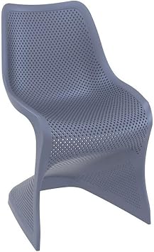 Compamia Bloom Patio Dining Chair in Dark Gray Set of 2