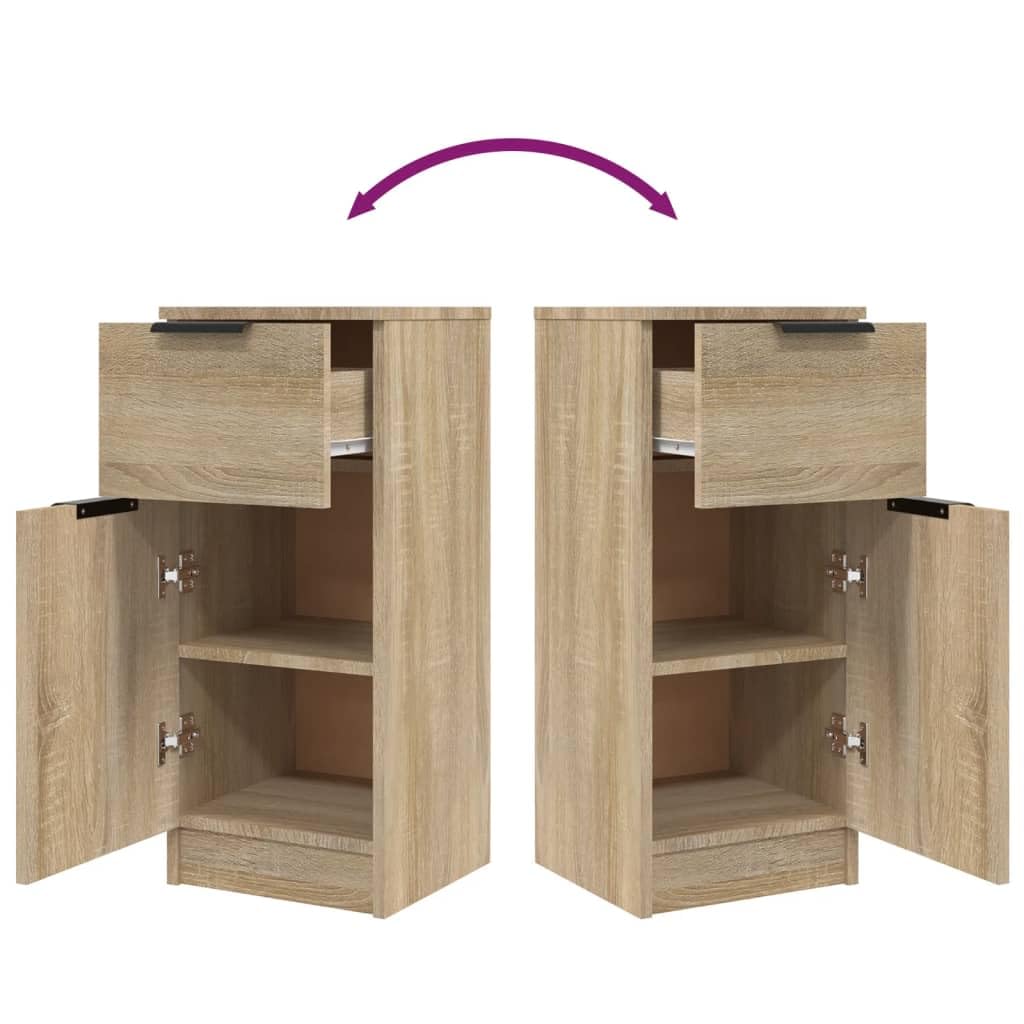 Drewniany Kredens, Solidna Płyta MDF, Szafka do Przechowywania z 2 Półkami i 1 szufladą do Salonu lub Sypialni, 30x30x70 cm (1 x Sideboard)