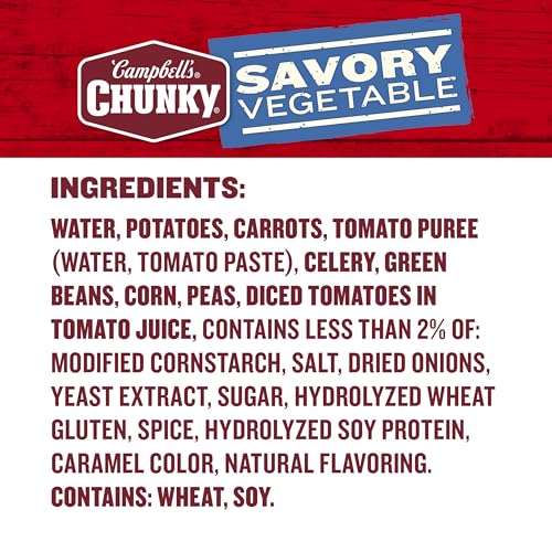 Image of Campbell's Chunky Soup, Savory Vegetable Soup, 18.8 Oz Can (Case of 12)