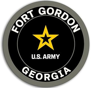 Round Fort Gordon Base Sticker (Georgia Logo Insignia Vinyl Decal for car, Laptop (3 inch) U.S. Army Licensed