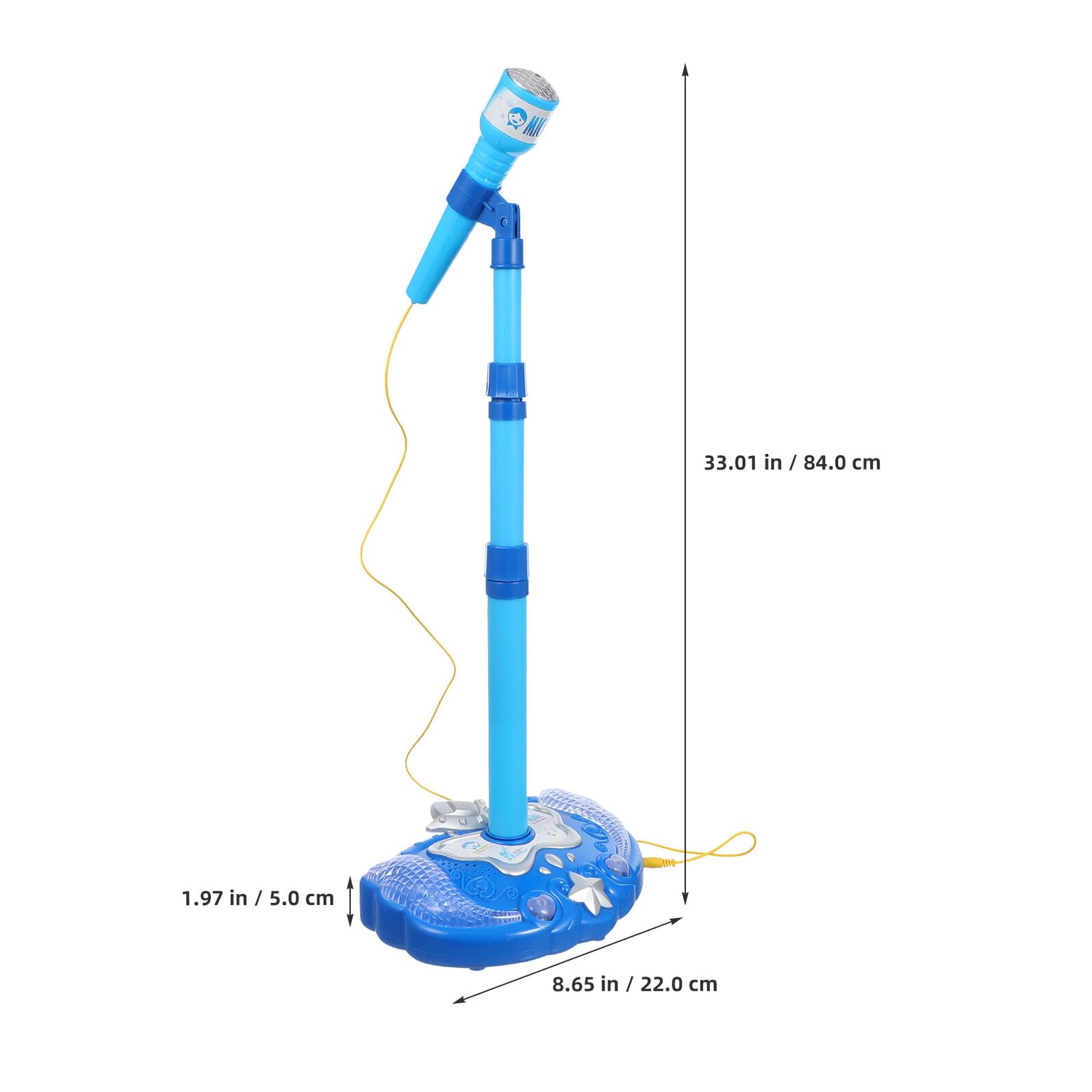 Microfono Giocattolo per Bambini Blu, Giocattolo Educativo Karaoke | Plastica Componenti Elettronici, per Ragazzo e Ragazza, Dimensioni 84, 00x22, 00x5, 00cm