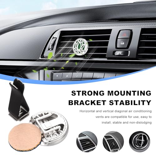 Image of KVAEY 2PCS 30mm Car Diffuser Vent Clips, Tree of Life Aromatherapy Essential Oil Diffuser Locket with 12 Felt Pads, Stainless Steel Car Diffuser Locket Air Freshener (Silver)