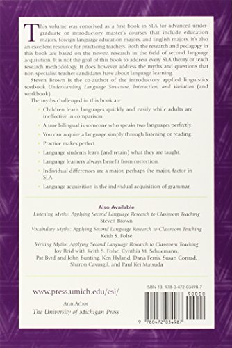 Second Language Acquisition Myths: Applying Second Language Research to Classroom Teaching (The Myths Series) - Image 2