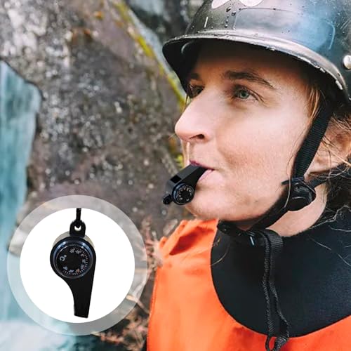 Camping Whistle with Compass - 3 in 1 Outdoor Multifunctional Tool with Thermometers | Loud Survival Whistle, Compass Outdoor Survival Equipment for Hiking, Camping – Image 4
