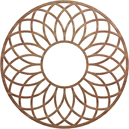 Image of Ekena Millwork 26 inchOD x 8 7 /8 inchID x 3 /8 inchT Cannes Wood Fretwork Pierced Ceiling Medallion, Walnut