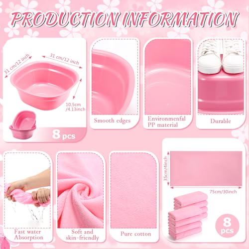 Jeyiour 72 Pcs Foot Spa Set for Girls - Includes Foot Tub, Washbasin, Hand Towels, and Kit Accessories for Party2