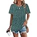 Women's Casual Loose Fit 2026 Fashion Pullover T Shirts Short Sleeve Print Shirts Tops Lightweight 0 Neck Blouse