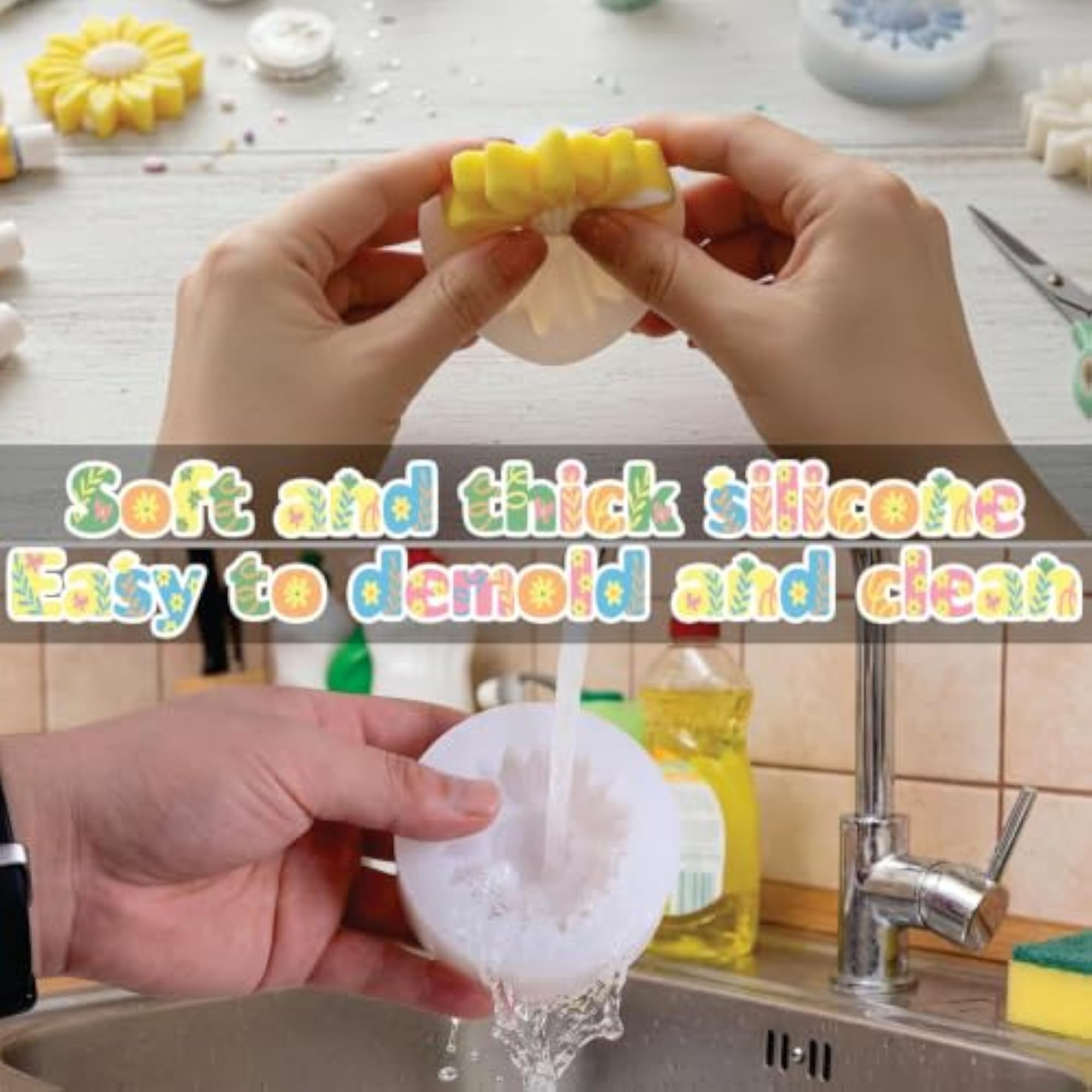 Sunflower Silicone Molds for DIY Tealight Candle Decoration