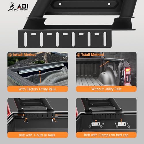Image of Over-Cab Roll Bar for Full-Size Trucks with Top Light Mount | Sport Bar Compatible with F-150, Silverado Sierra Ram 1500, Tundra, Titan XD | Non-Drill Required (Full-Size Truck)
