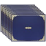 Certificate Holders, Navy Blue Certificate Frame Diploma Holders with Gold Foil Border for Letter Si