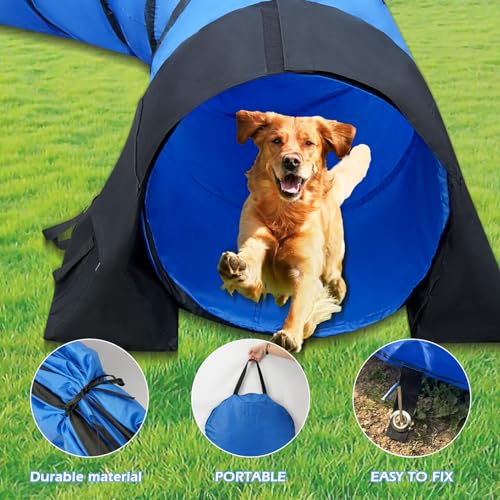 image for Rain Queen 10 Foot Dog Agility Tunnel with Sandbagsl - Premium Dog Agi