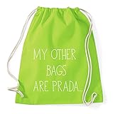  My Other Bags Are Prada Gym Bag Sac à dos de sport style hipster en 8 couleurs, citron vert, 36