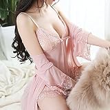 Nachthemd Negligees Sexy Frauen Spitze Nachthemden Nachtwäsche Pyjama Set Sommernacht Kleid Nachtwäsche Sexy Dessous Bademantel Weibliches Nachthemd Home Kleidung Pink