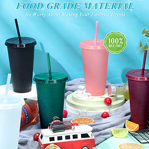 Honeydak Tumbler with Straw and Lid Bulk Water Bottle Iced Coffee Travel Mug Reusable Plastic