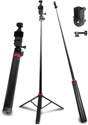 80" Tripod & Selfie Stick for DJI Osmo Pocket 3,Expandable Selfie Stick Tripod Accessory for DJI Osmo Pocket3