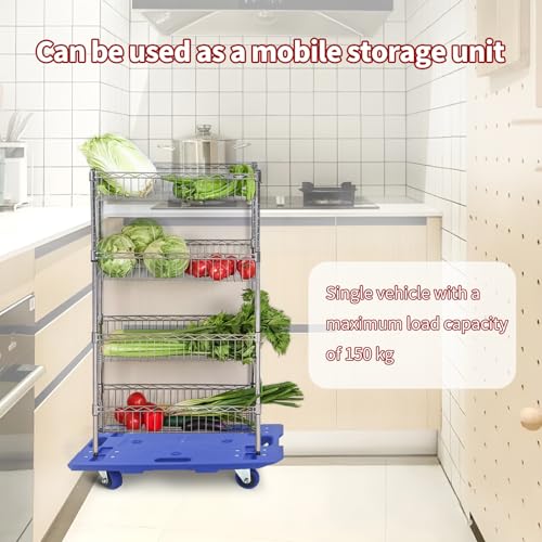 Carretilla plegable con ruedas giratorias 360° y capacidad 330lb miniatura 5