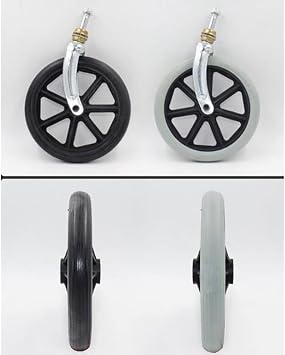 LKP 1 Pair of Wheelchair Wheels Parts, 8inch (20cm) Universal Front Wheel, Replacement Casters Manual Wheelchair Accessories, Easy to Install