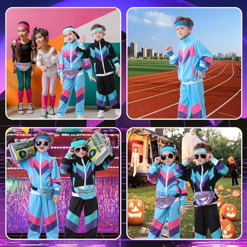 Disfraz Retro 80s 90s para Niños y Niñas 6 Piezas miniatura 6