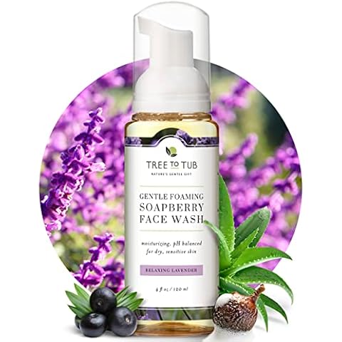 Tree To Tub Sensitive Skin Face Wash for Dry Skin - Moisturizing Gentle Face Cleanser for Women & Men, Hydrating Foaming Facial Cleanser, Daily Face Soap w/ Organic Aloe Vera, All Natural Lavender Oil Cover