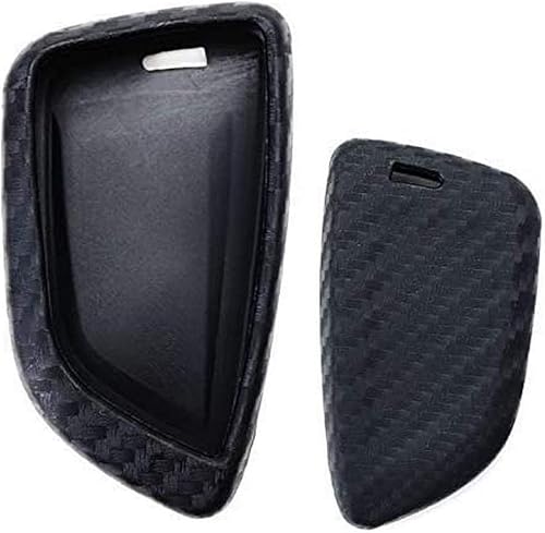Miniatura 9 de iJDMTOY Funda de silicona suave con patrón de fibra de carbono compatible con BMW X1 2016, BMW X4 2019, BMW X5 2014, BMW X6 2015, BMW X6 2017, BMW 5