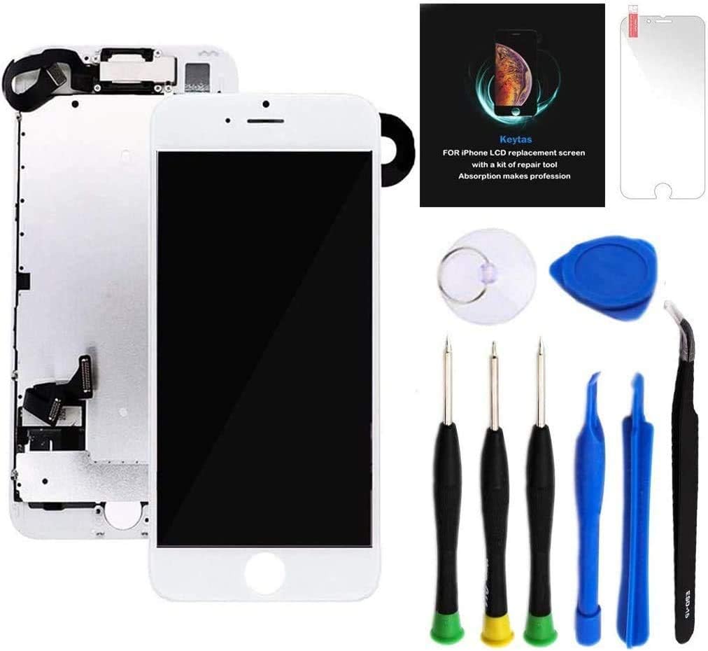 Keytas Compatible with iPhone X Screen Replacement Kit LCD for iPhone X 3D Display Touch Screen Digitizer Full Assembly with Tools Kit+ Screen Tempered Protector+ Waterproof Frame Adhesive