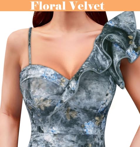 Image of VFSHOW Womens Ruffle One Shoulder Formal Prom Gala Maxi Dress Evening Gown