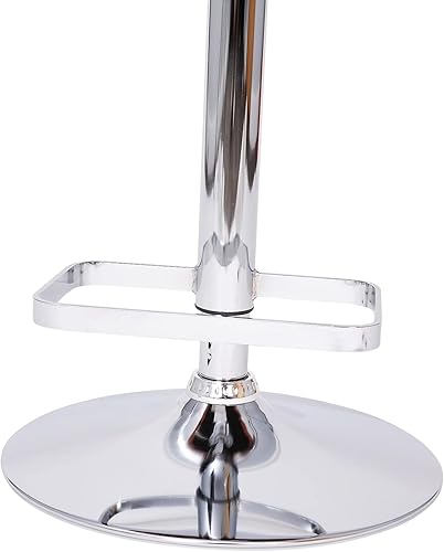 Miniatura 6 de Flash Furniture Erik Taburete de bar contemporáneo cómodo y elegante con respaldo medio redondeado y reposapiés, altura ajustable, vinilo coñac con