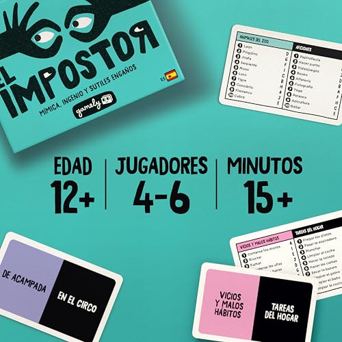 Gamely El Impostor | Divertido Juego de mímica e identidades secretas en Formato de Bolsillo – mentiras, conjeturas y Gestos discretos para Adultos, jóvenes y familias (Segunda Edición) - imagen 2