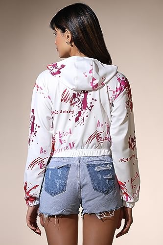 Image of GRECIILOOKS Cottonblend Hooded T Shirt for Women | Women's T Shirt | T Shirt Women's | Casual Loose Fit | Hoodies T Shirt for Women | T-Shirt for Women