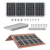 10/6/4-teiliges Solarmodul-Montagehalterungsset, PV-Schienenbefestigungs-Dachhakensets for vielseitige Installation(10pcs)