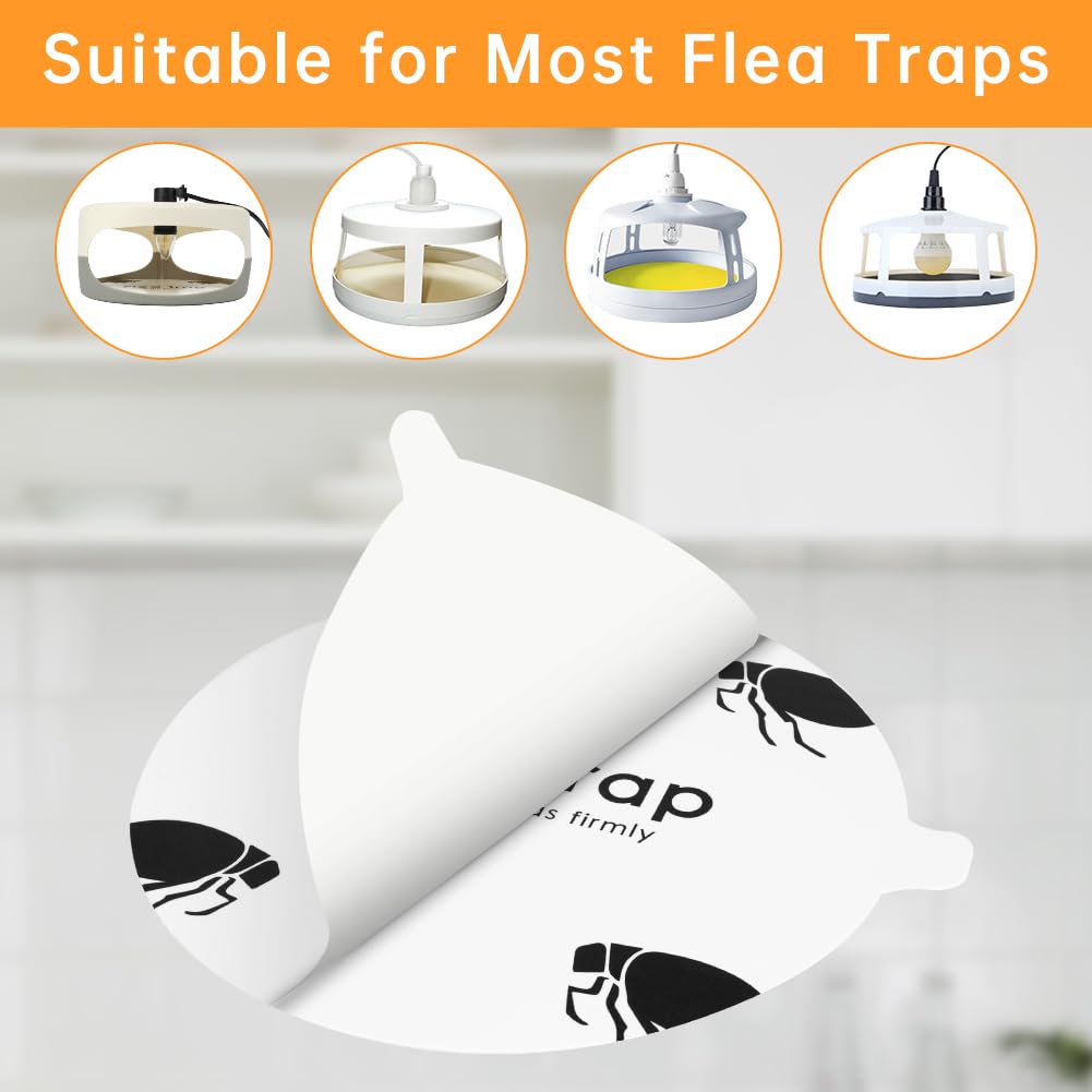 Flintronic 12PCS Trampa para Pulgas Rellenable, Pegatinas Desechables para Pulgas, Adhesivo para Pulgas, Asesino de Pulgas, Trampas Adhesivas para Mascotas, Discos pegajosos Reemplazos