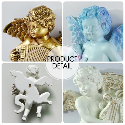 Fywmxiajg Winged Angels Cherubs Cupid Wall Art Wall Hanging Ornate Sculpture Angel Wall Decor For Collectable Figurines thumb #2