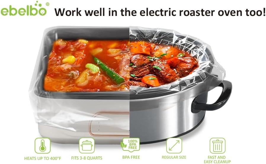 Miniatura 5 de 36 forros de olla de cocción lenta de tamaño grande de 13 x 21 pulgadas, forros desechables de nailon para ollas, bolsas de cocina multiusos sin