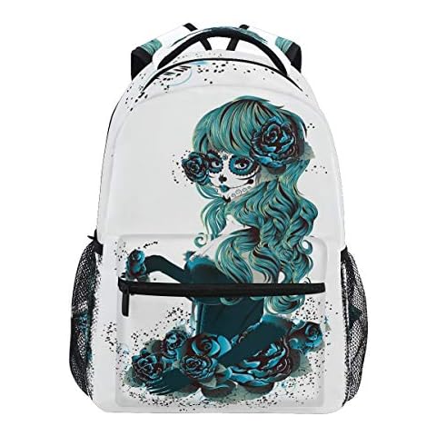 Mochila gótica de gran capacidad con diseño de calavera de azúcar Cover