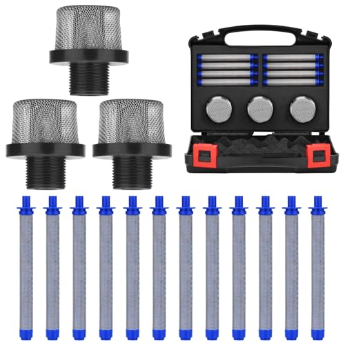 12 Pieces 288749 Airless Spray Gun Filter Kit and 3 Pieces 288716 3/4