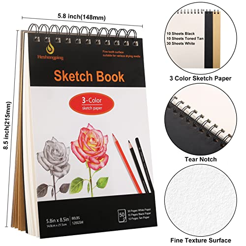 Drawing Kit, 78Pcs Sketch Color Metallic Colored Watercolor Graphite Pencil, 5.8X8.5" Sketchbook, 5.4X8"Coloring Book, For Sketching Drawing, Perfect Art Set Gift For Artist Student Teen Beginner #TOP2
