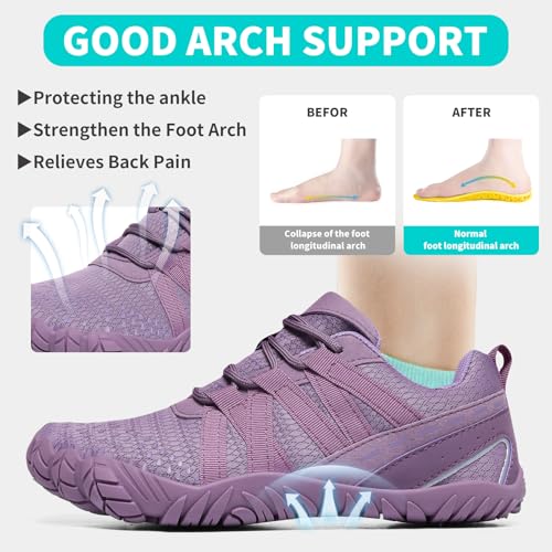 Image of Barefoot Shoes Women Men Minimalist Zero Drop Wide Toe Box Water Shoes Hiking Barefoot Footwear Unisex Sneakers for Workout Cross-Trainer Walking Running Camping Grounding Beach Weightlifting Sport