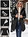 Yuson Girl Damen Winterjacke Winterparka Lang Steppmantel Fleece Gefüttert Mantel Herbst Winter Dicker Warm Parka mit Fell Wasserdicht Outdoor Jacke Elegant Parka mit Tasche(Schwarz, XXL)