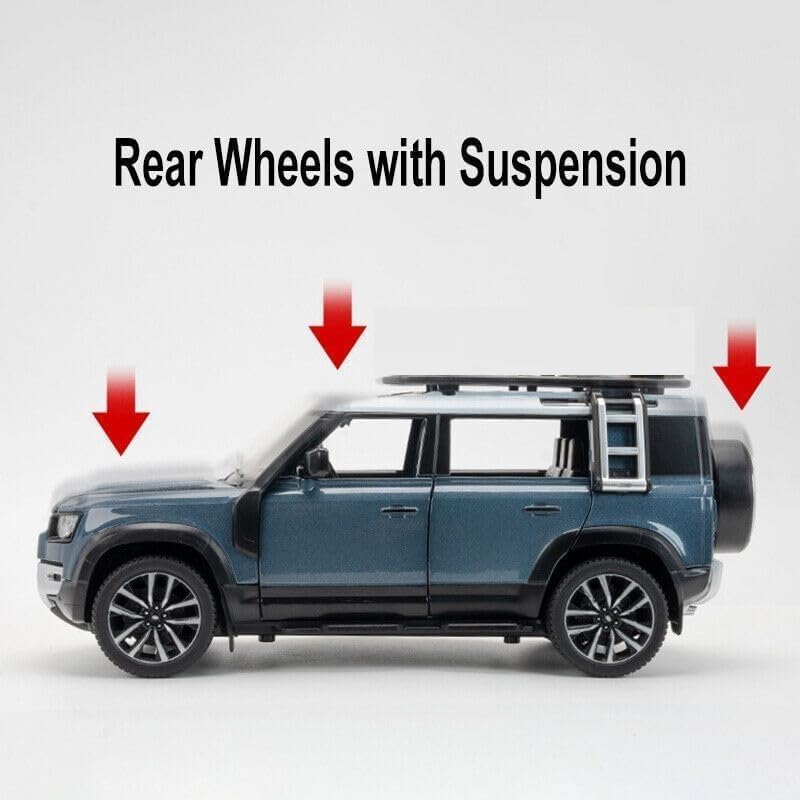 Image of 1:32 Scale New Defender Alloy Pickup Car Toy Metal Pull Back Diecast Car with Openable Door and Sound Light, Gifts Toys for Kids【Brown】