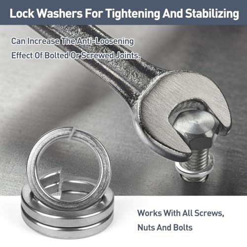 FOMGIIN 50 Stück Federringe M10, DIN 127 Federring Form B nach Federring Glatt, A4 V4A 304 Edelstahl Spiralförmige Federscheiben Unterlegscheiben Federscheibe Sprengring, EN 10088-1.4301
