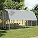 vidaXL Hundekäfig 2 STK., Hundezwinger mit Wasserfestes Dach Tür, Outdoor Hundehaus Maschen-Design, Hundehütte, Silbern Verzinkter Stahl