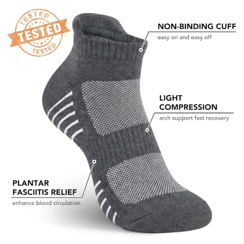 Image of 5 Pairs Copper Compression Socks for Women & Men - Ankle Plantar Fasciitis Arch Support Running Socks for Athletic