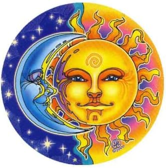 Mandala Arts Window Sticker "Reflections" Sun & Moon