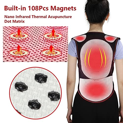 Xmsm Lumbar Decompression Belt For Men& Woman Self-Heating Full Back Support Belt 108Pcs Magnets Waist Back Brace Vest Spine Shoulder Neck Posture Correction Belt ( Size : Large ) #TOP4