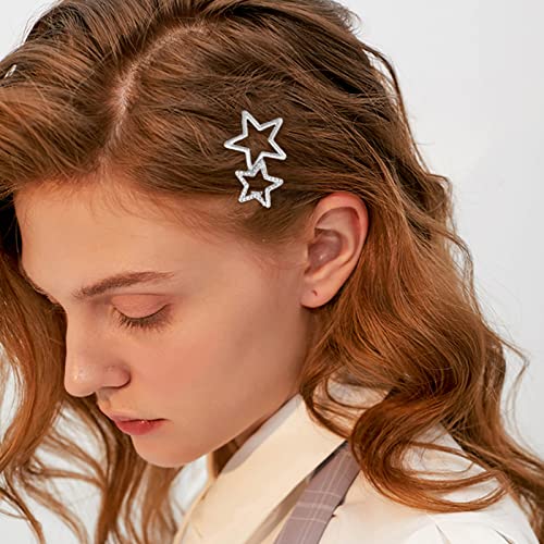 Aegypius 2Pcs Hollow Star Hair Clips, Non-Slip Metal Geometric Hairpin, Elegant Rhinestone Hair Barrettes For Women Lady Girls Styling Hair Accessories thumb #5
