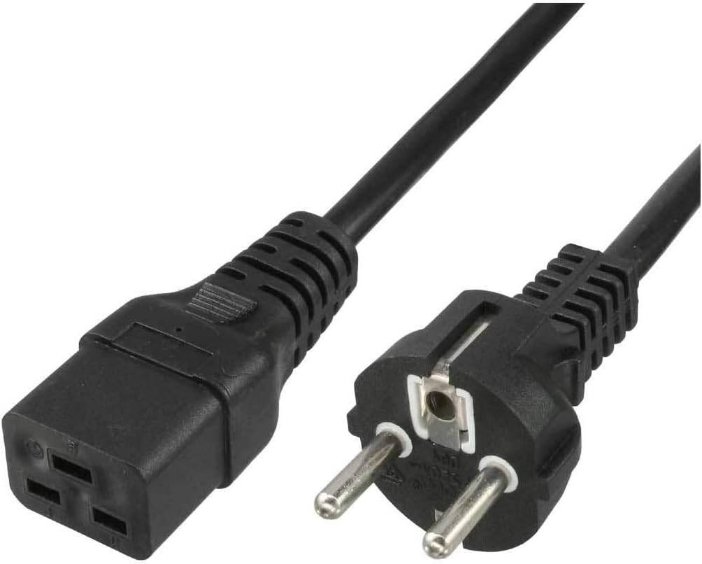 Cavo Di Alimentazione C19 Schuko 3 Metri – CEE7/7 A IEC320 C19, 250V/16A, Per Server, UPS E PDU – Certificato VDE