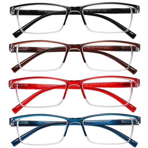 Image of Przene Reading Glasses for Men Women Blue Light Blocking Readers Spring Hinges Lightweight Style Pack