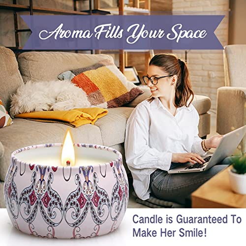 Scented Candle Gifts For Women, 4 Pack 4.4 Oz Aromatherapy Candles, 8% Essential Oil, 120H Burning, Stress Relief Gifts For Girlfriend, Teacher, Mom, Anniversary, Birthday #TOP2
